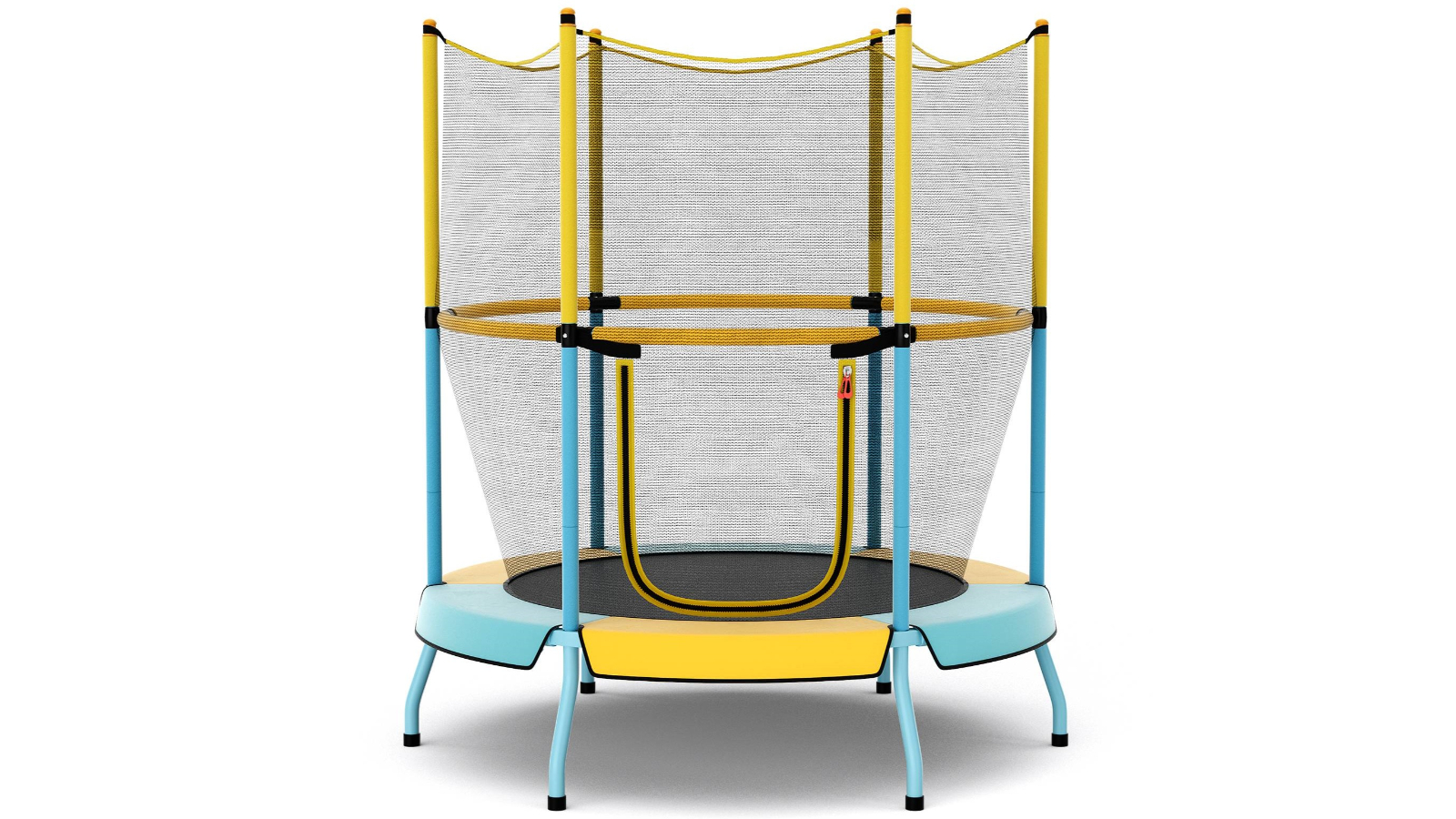 Costway Trampoline with 360 Degree All-Round Security Enclosure Net - Yellow/Blue