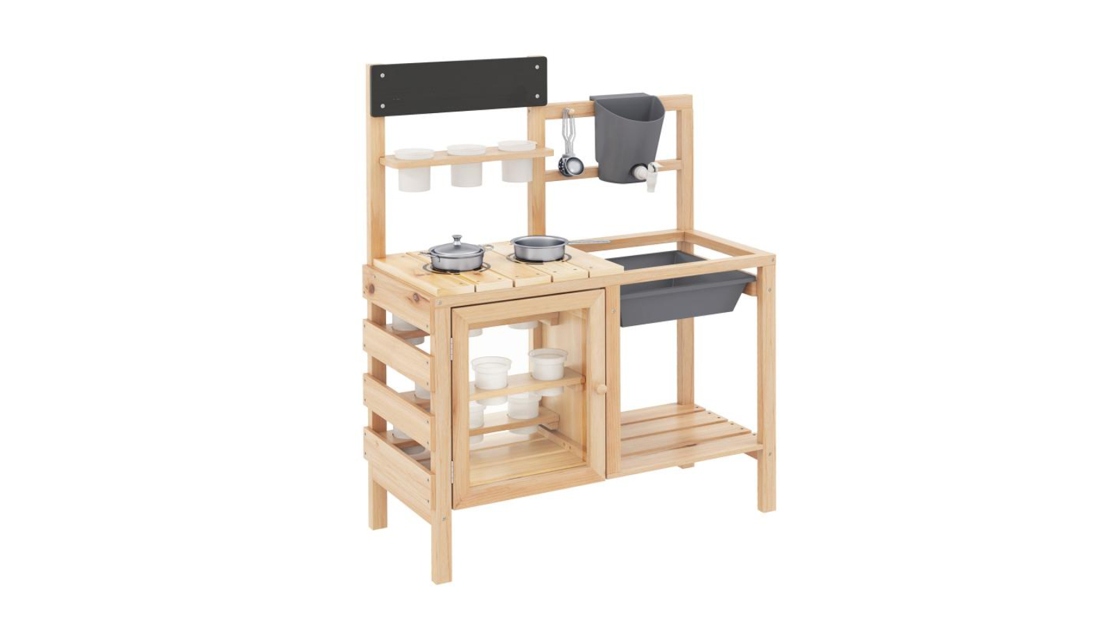 Costway Mud Kitchen Playset with Removable Sink and Chalkboard