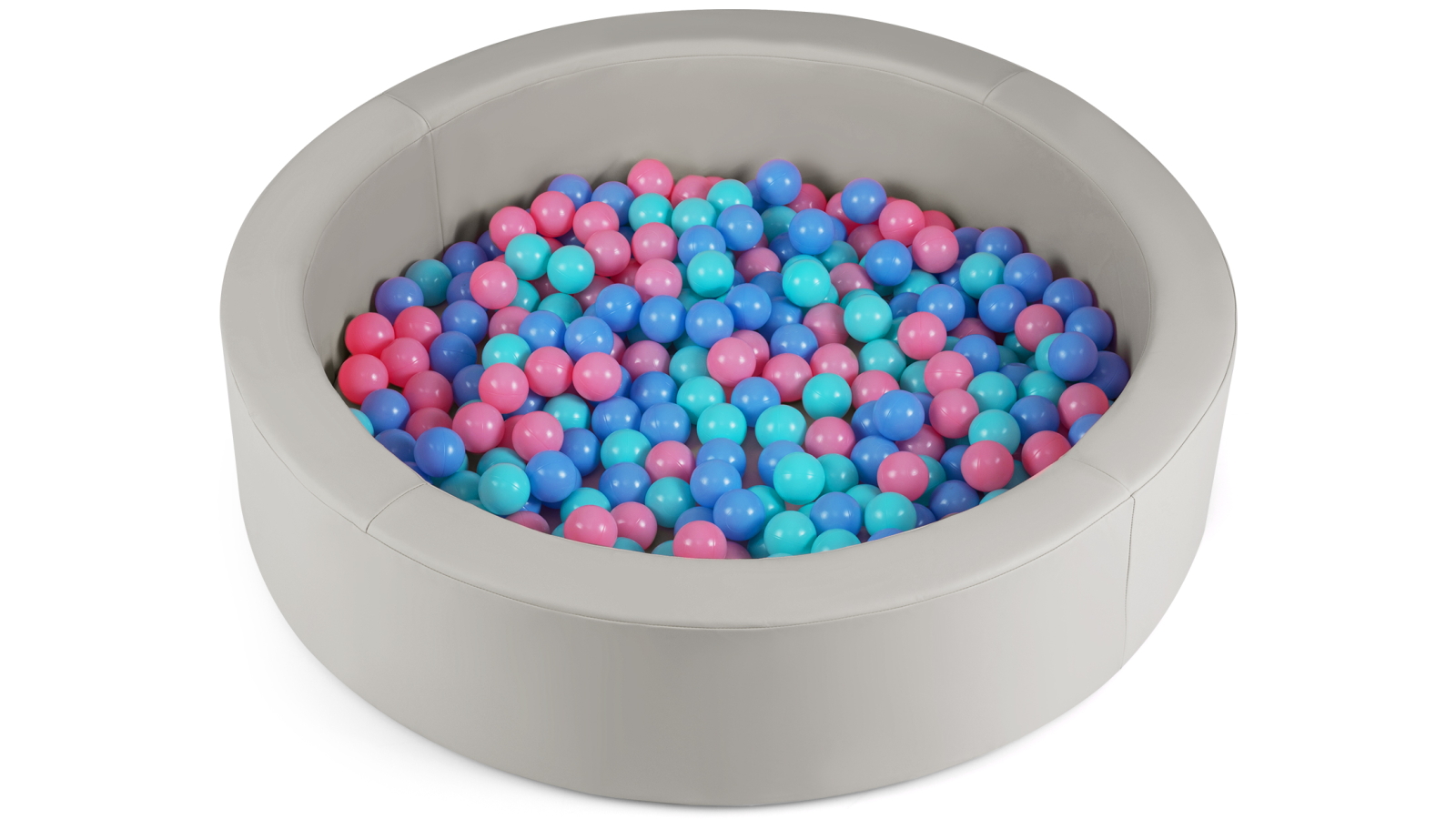 Costway 105 x 24cm Soft Foam Ball Pit Play Pool with 200 Balls, Washable PU Cover and Storage Bag - Grey