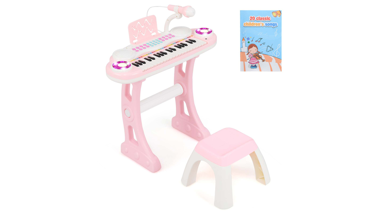 Costway 37 Key Electric Piano Mini Keyboard Playset - Pink