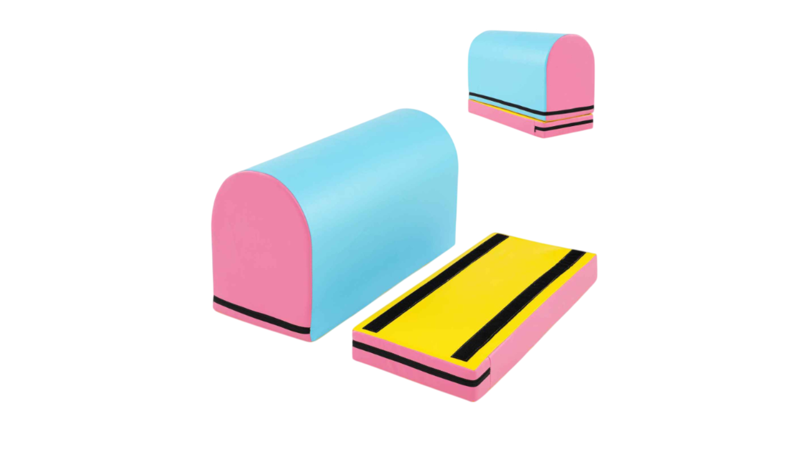Costway PU Leather Gymnastic Vaulting Mat - Blue/Pink