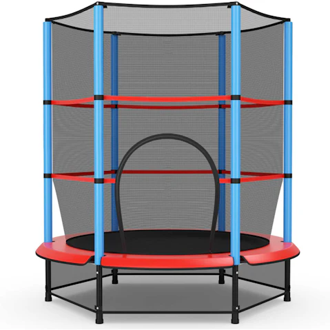 Costway 140cm Mini Trampoline Rebounder with Enclosure Net