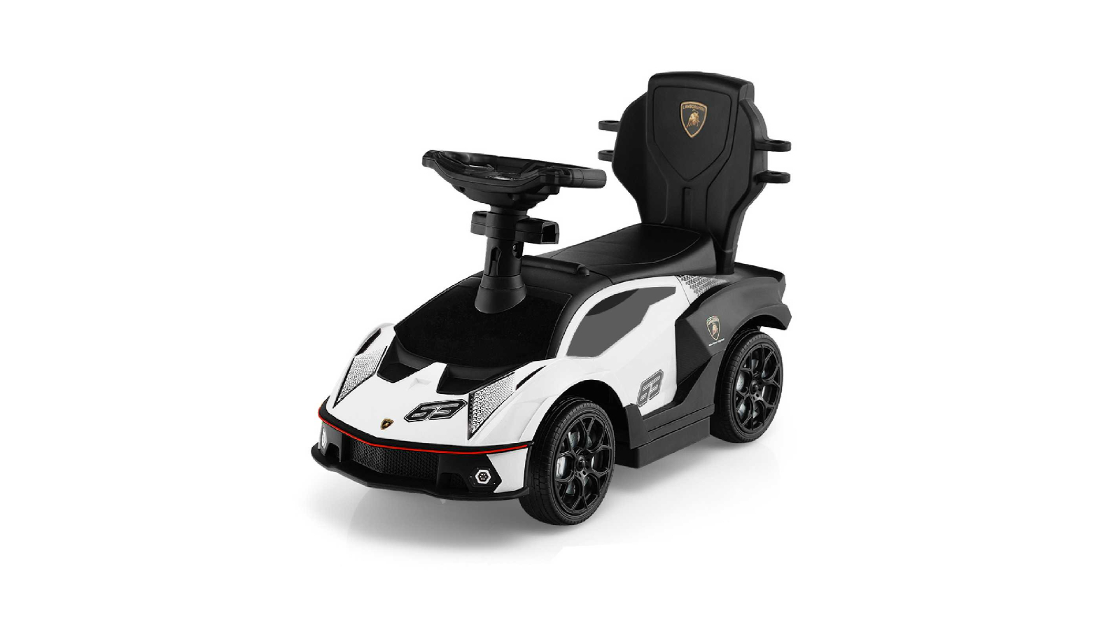Costway Lamborghini Licensed Ride-on Push Car with Security Guardrails and Storage