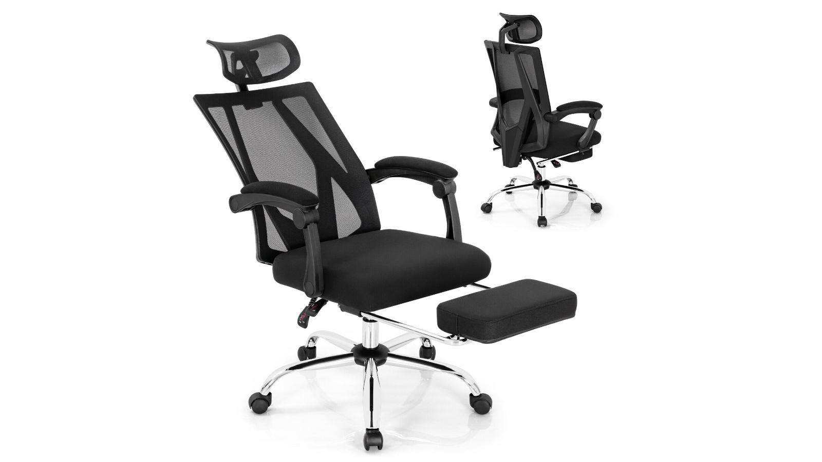 Costway Mesh Swivel High Back Office Chair with Adjustable Headrest