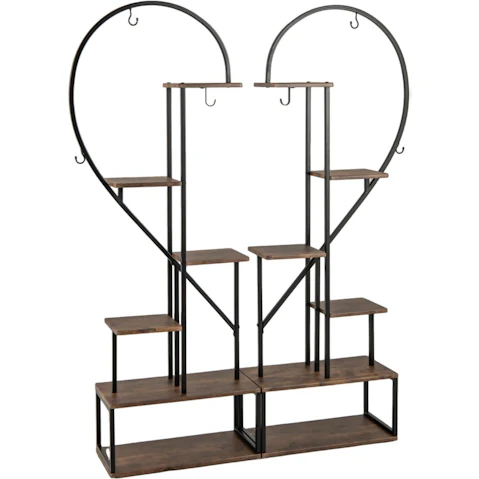 Costway 6-Tier Heart-Shape Metal Plant Stand Set