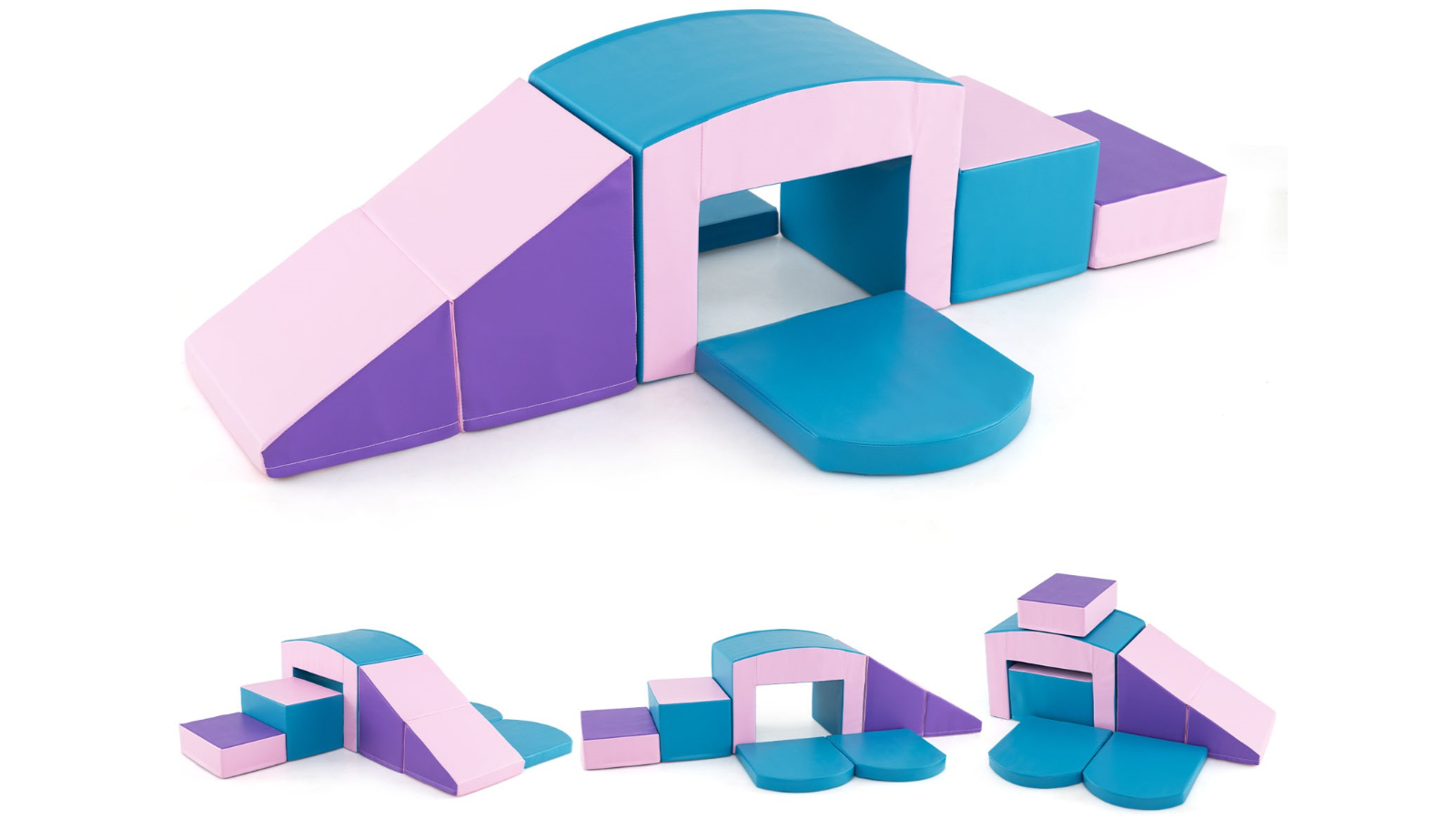 Costway 6 Piece Kids Foam Climbing Blocks Playset - Multi-coloured