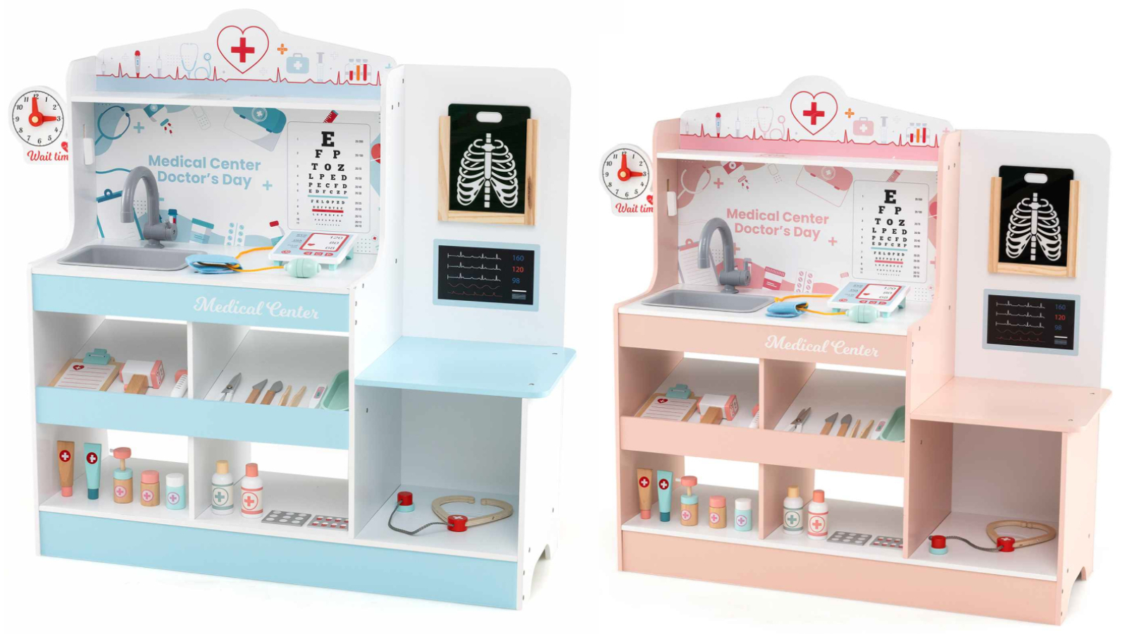Costway Wooden Doctor and Pet Hospital Play Set