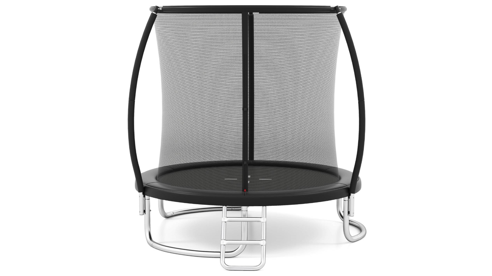 Costway 8ft Outdoor Trampoline with Enclosure Net Ladder - Black