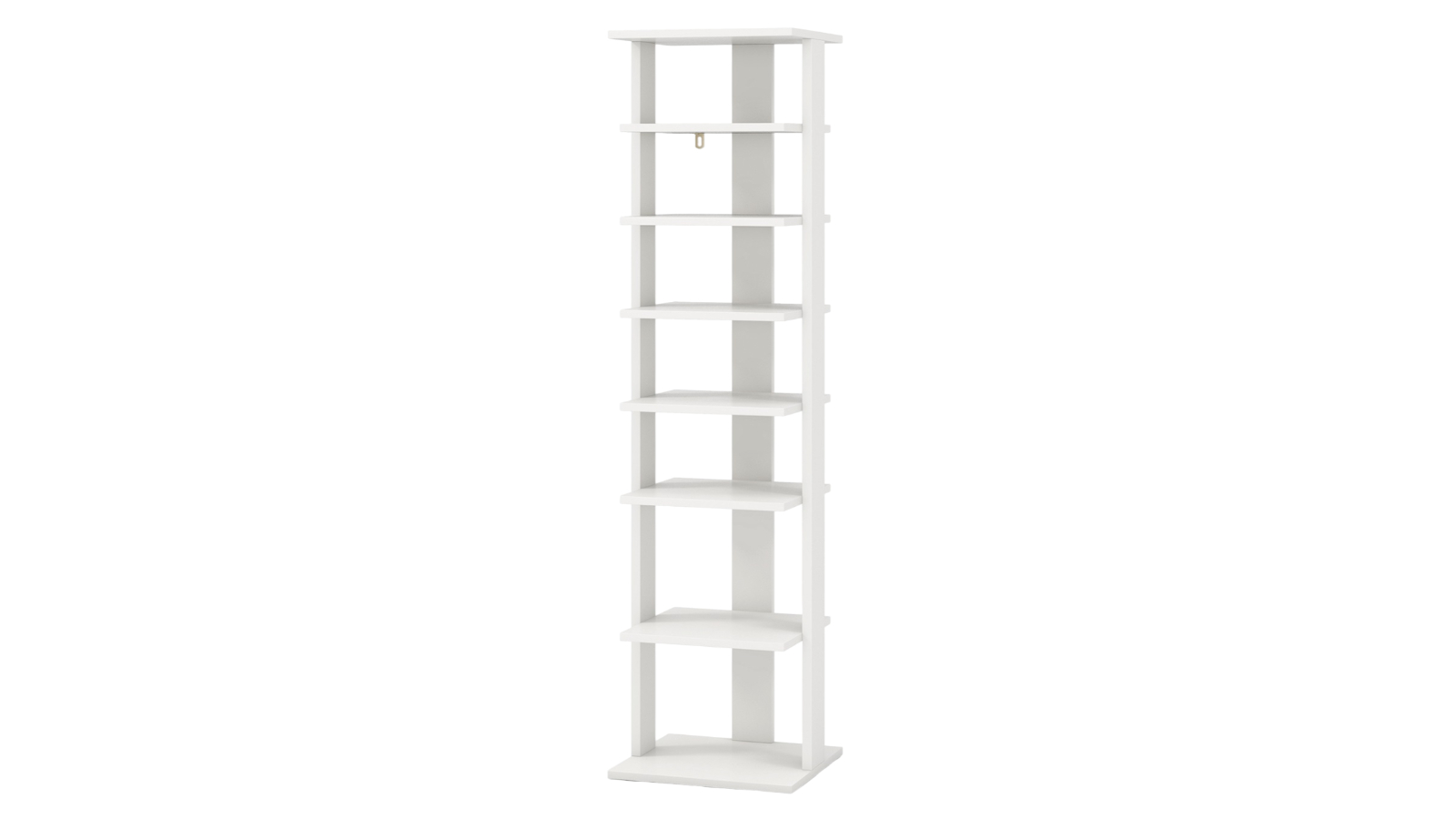 Costway 8-Tier White Single Shoe Rack - 116cm