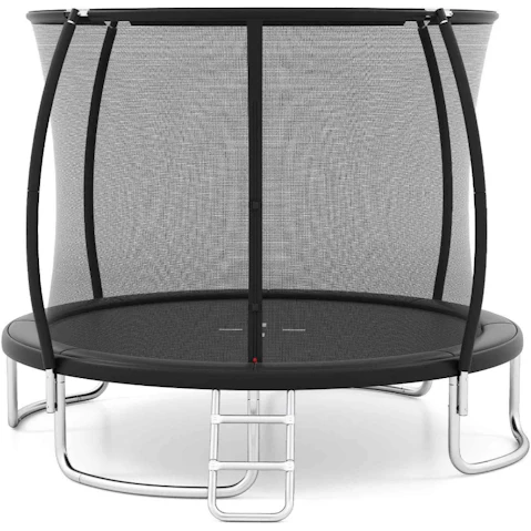 Costway 10ft Outdoor Trampoline with Enclosure Net Ladder - Black