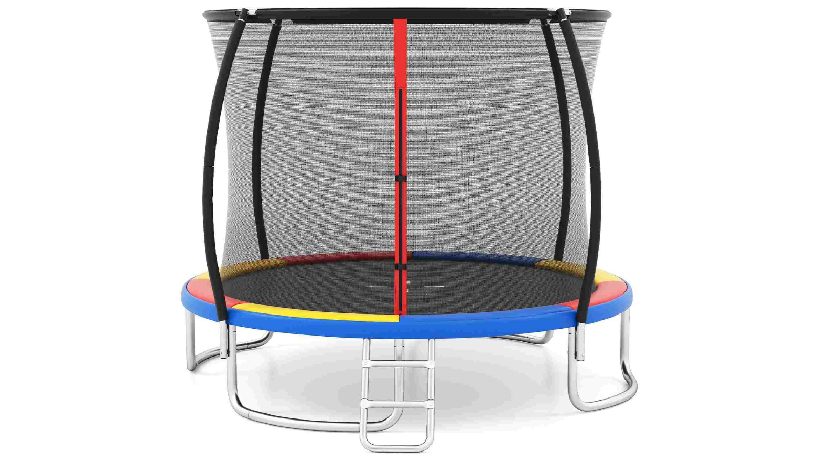 Costway 10ft Outdoor Trampoline with Enclosure Net Ladder - Multi-Colour