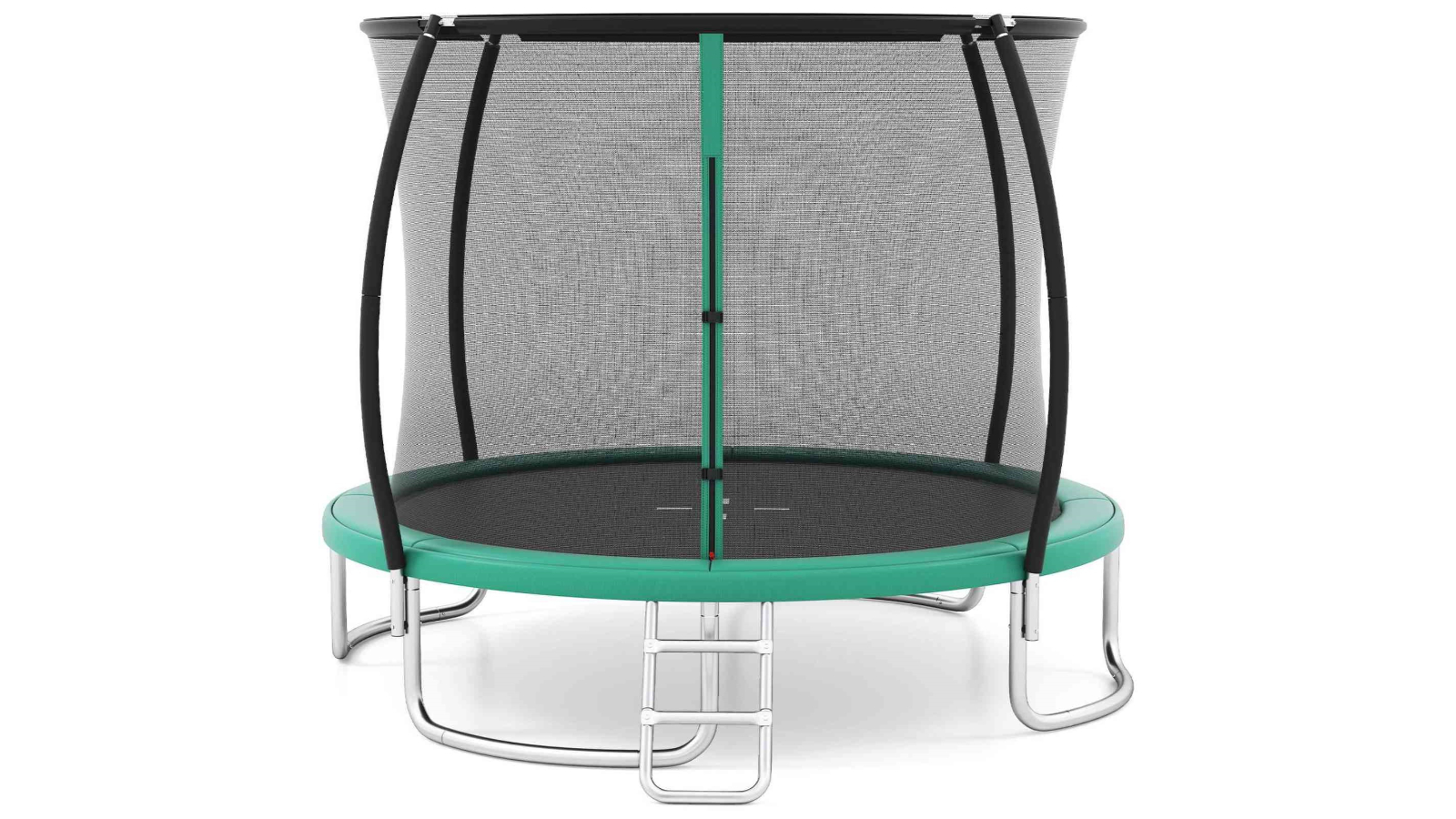 Costway 10ft Outdoor Trampoline with Enclosure Net Ladder - Green
