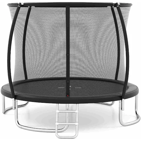 Costway 12ft Outdoor Trampoline with Enclosure Net Ladder - Black