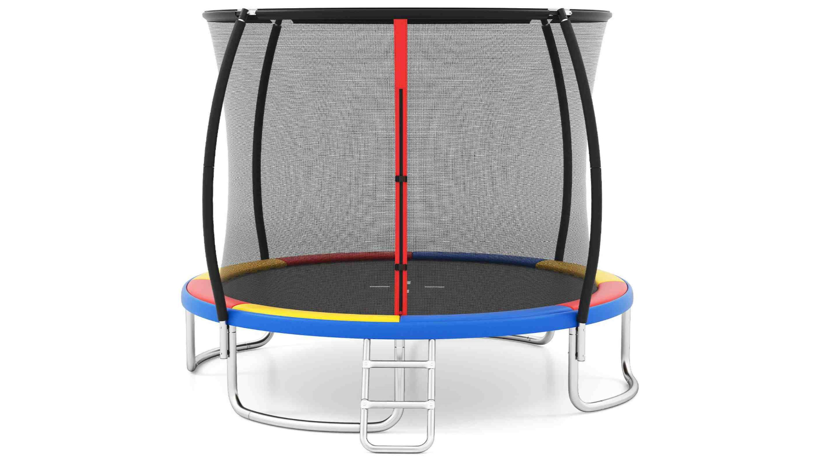 Costway 12ft Outdoor Trampoline with Enclosure Net Ladder - Multi-Colour