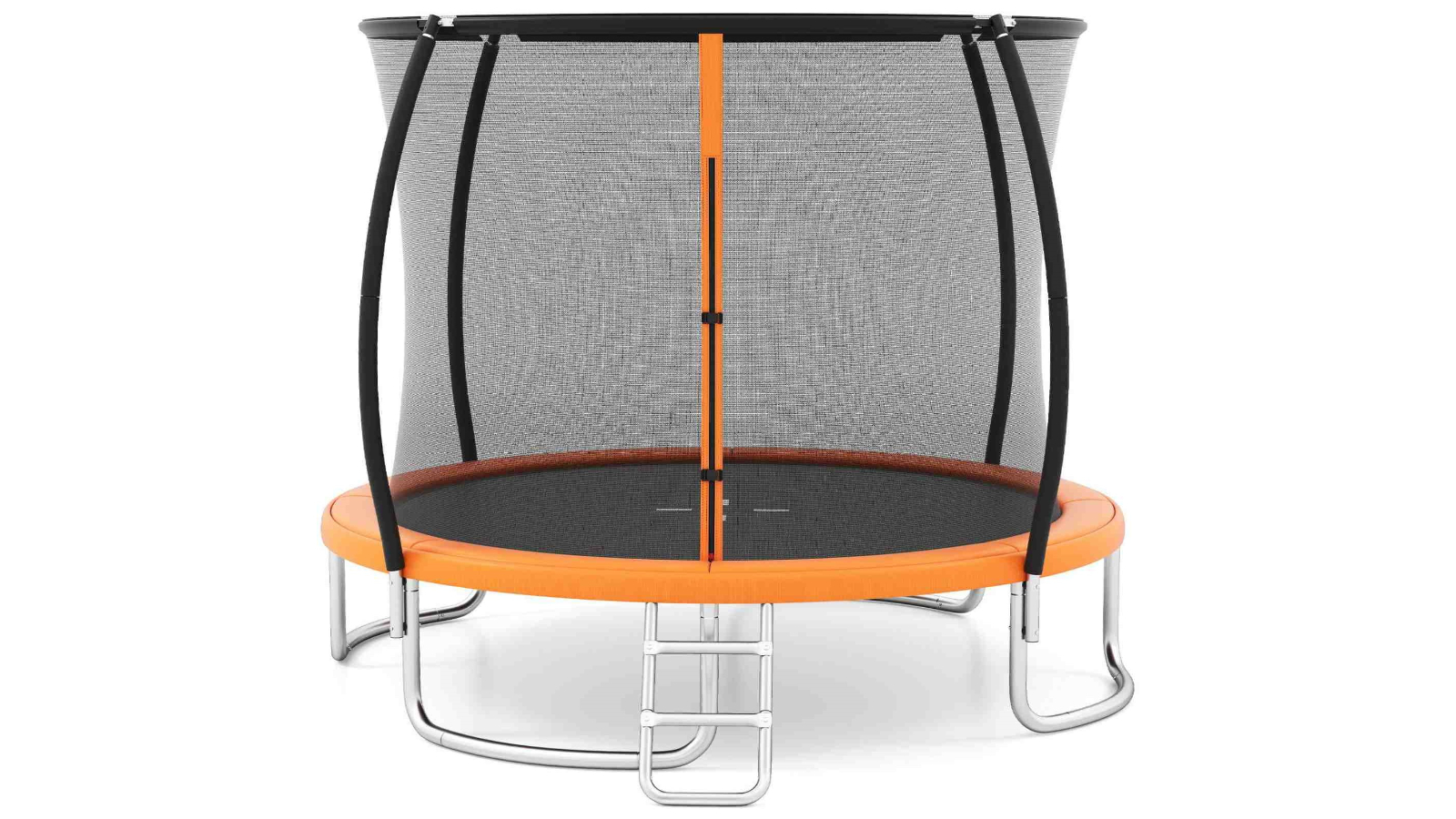 Costway 12ft Outdoor Trampoline with Enclosure Net Ladder - Orange