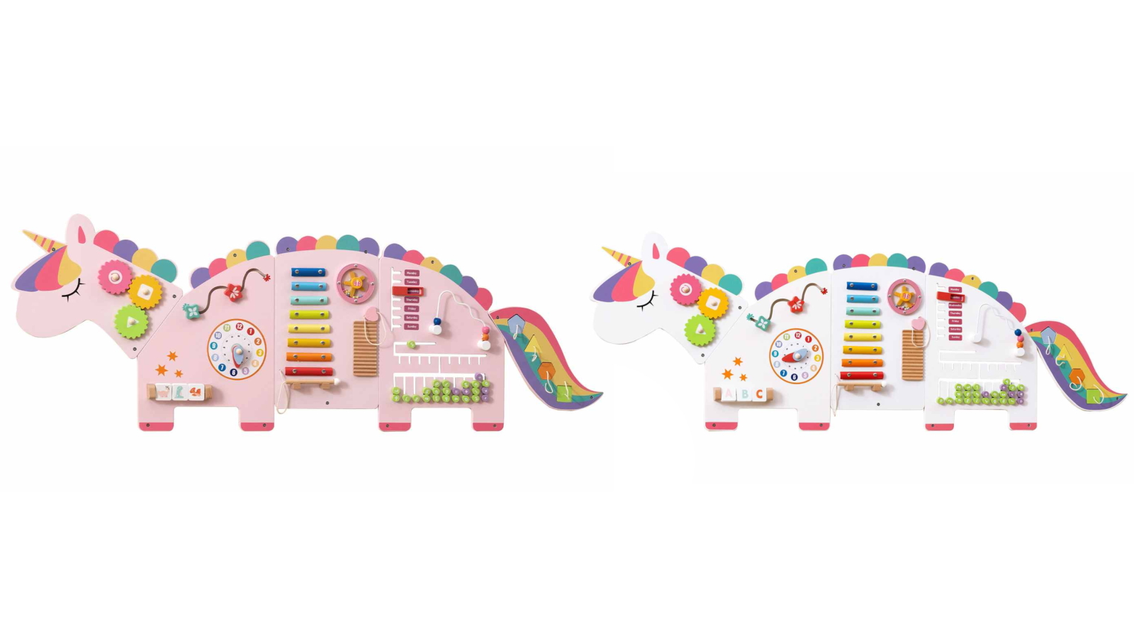Costway 11-in-1 Unicorn Montessori Busy Board Wall Panels Toy