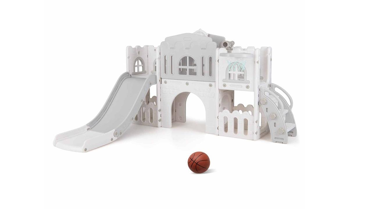 Costway Playground Slide/Basketball Playset