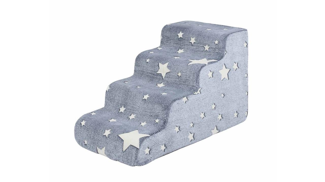 Costway 4-Step Dog Non-Slip Glow-in-the-Dark Foam Ramp