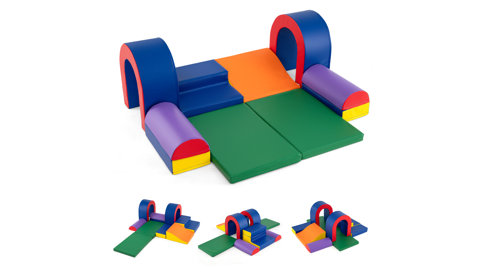 Costway 10 Piece Soft Foam Block PU Leather Playset