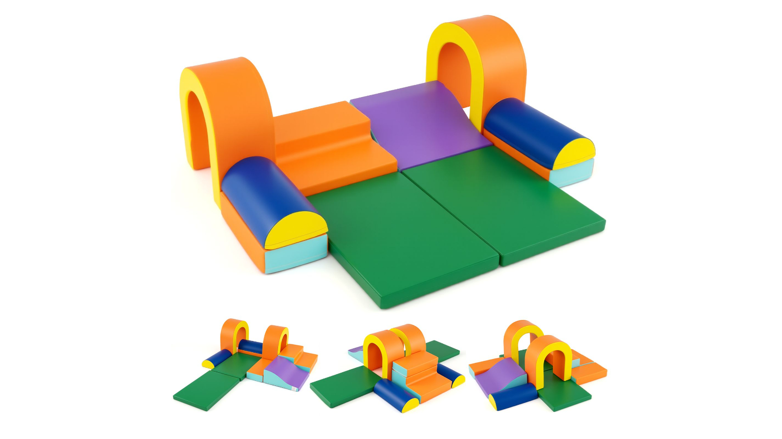 Costway 10 Piece Soft Foam Blocks Climb and Crawl Playset