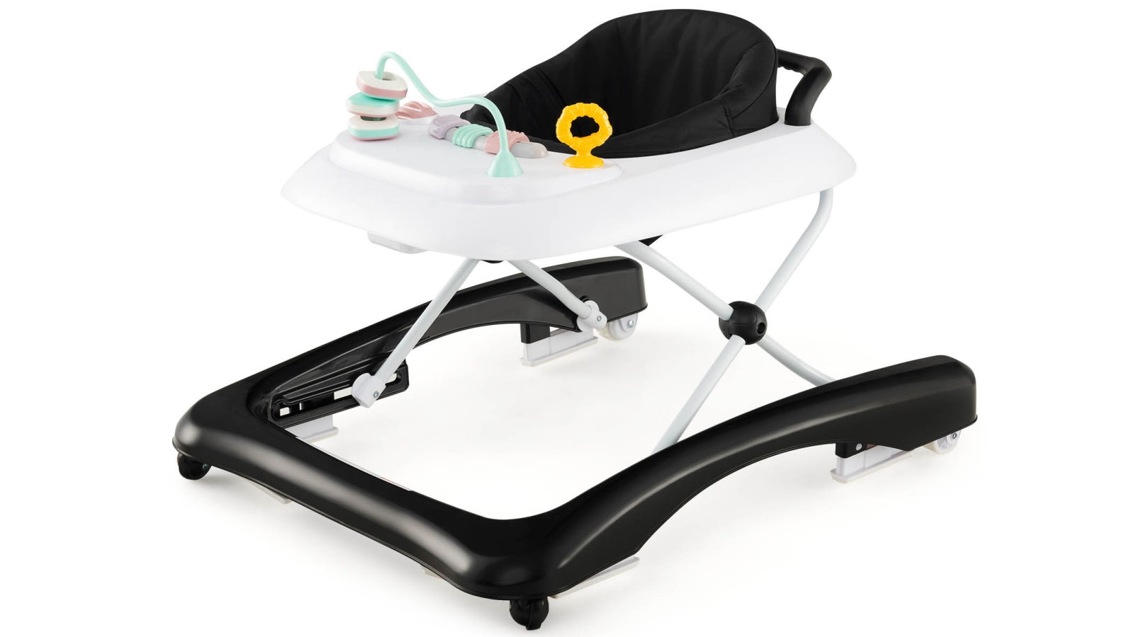 Costway 3 in 1 Walker Foldable Ride-on Toy Walker Activity Center - Black