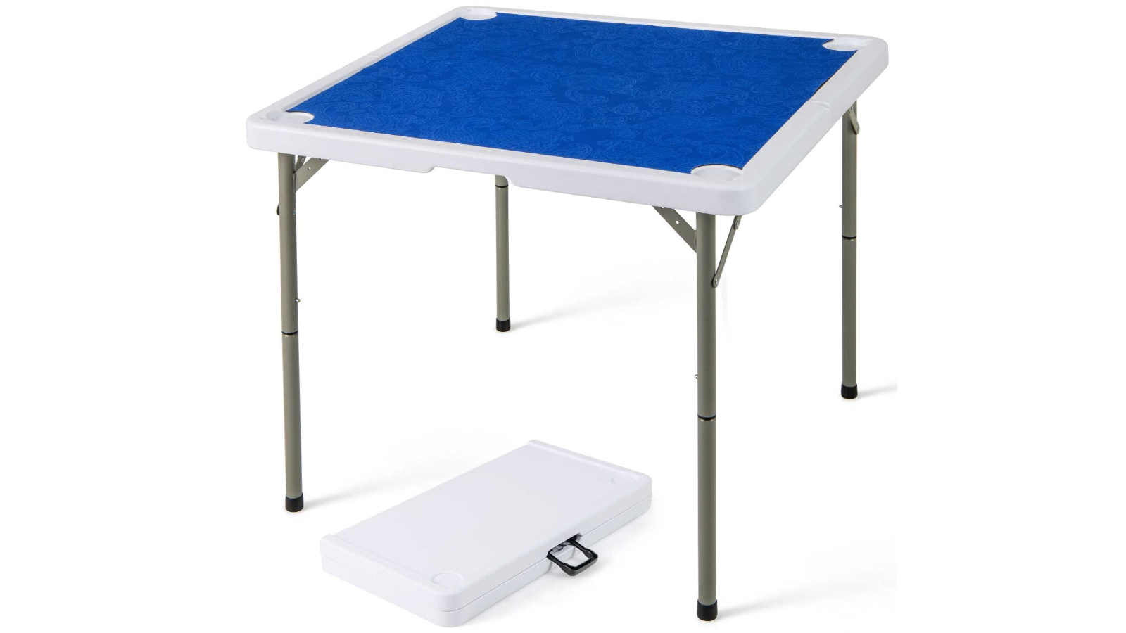 Costway 4 Player Folding Mahjong Table - Blue
