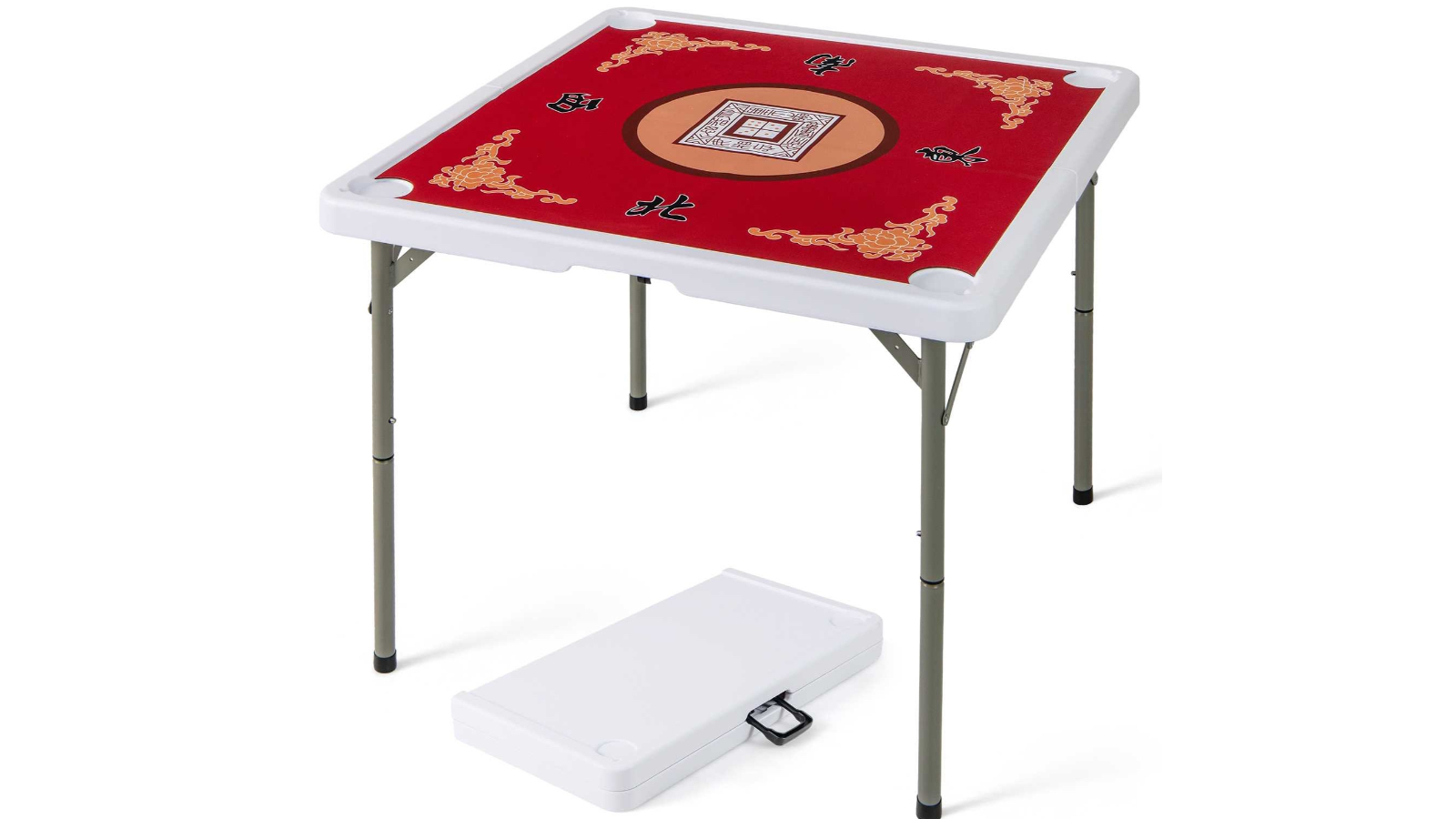 Costway 90cm 4 Player Folding Mahjong Table - Red