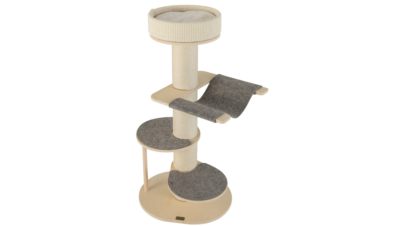 Costway 120cm Round Wooden Cat Tree Tower Multi-level - Grey