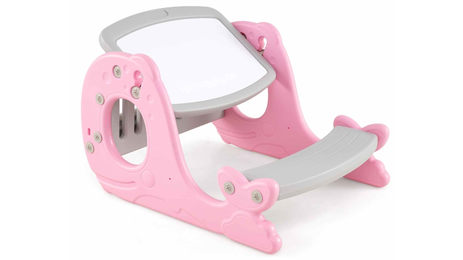 Costway 4-in-1 Art Easel Drawing Table with Stool and  Erasable Whiteboard - Pink