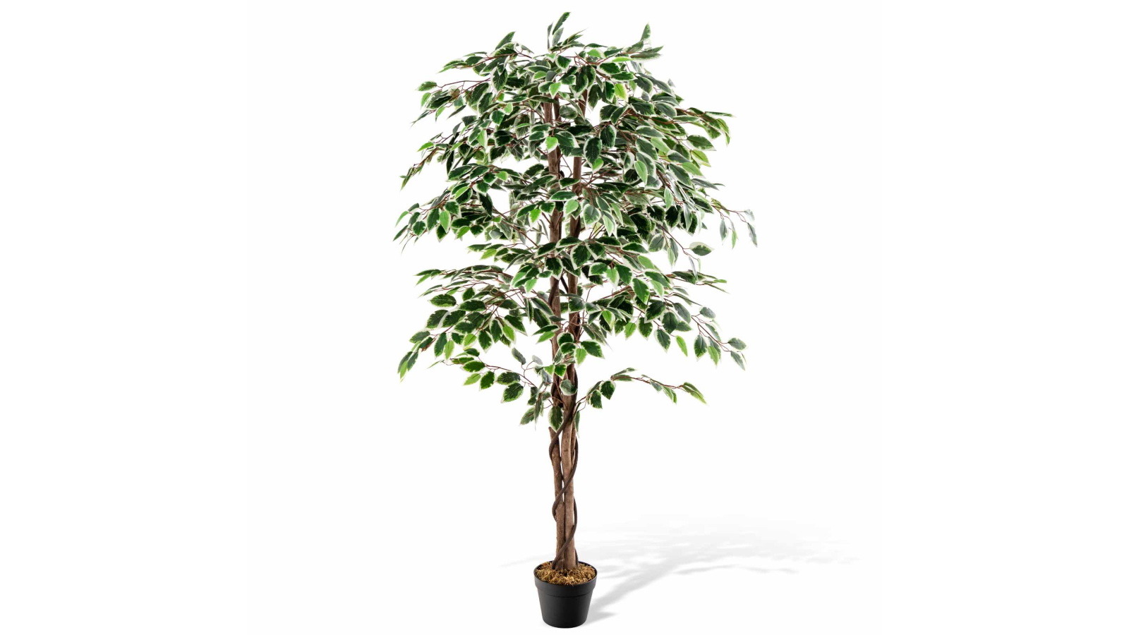 Costway 1.6m Artificial Ficus Tree Indoor Potted Plant with 1008 Leaves