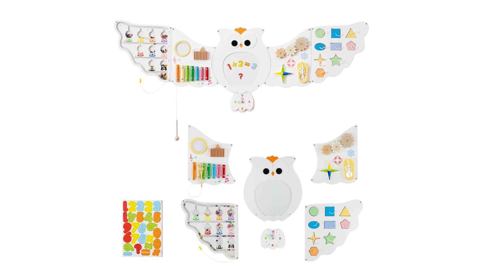 Costway 11-in-1 Wooden Owl Montessori Busy Board Sensory Toy