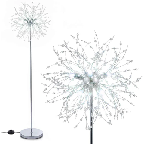 Costway Modern Crystal Floor Lamp - 1.6metre