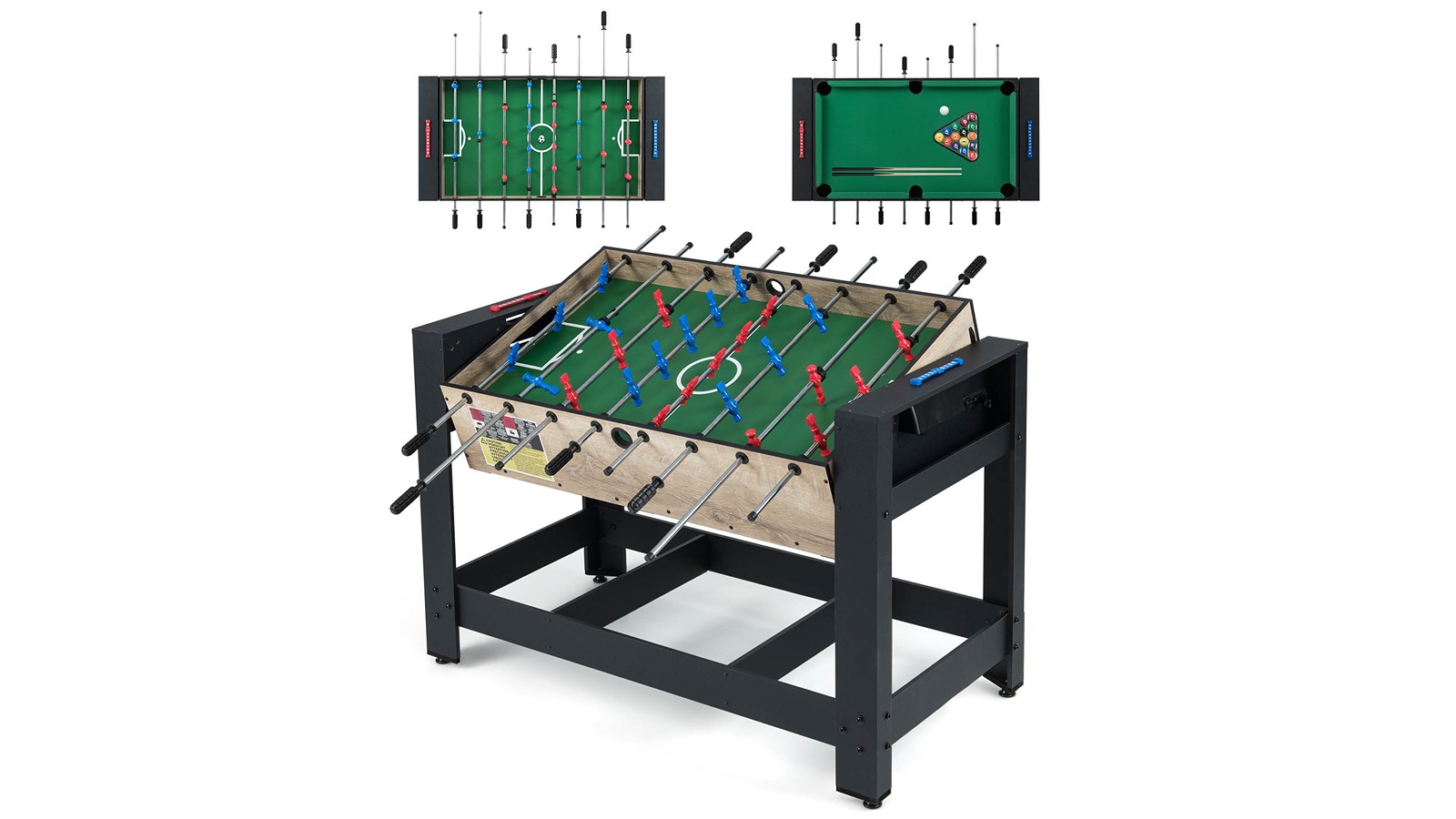 Costway 2-in-1 Swivel Multi-Game Foosball and Pool Table with Legs - 122cm