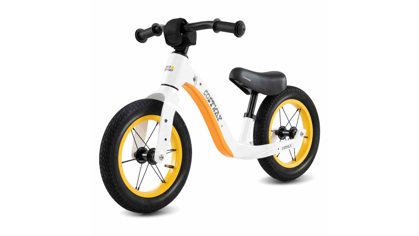 Costway 30cm Magnesium Alloy Balance Bike with Adjustable Seat and Rotatable Handlebar - White