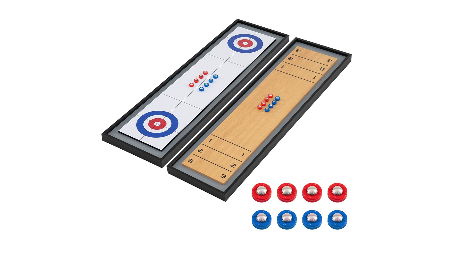 Costway 2-in-1 Portable Shuffleboard Curling Combo Set - 114cm