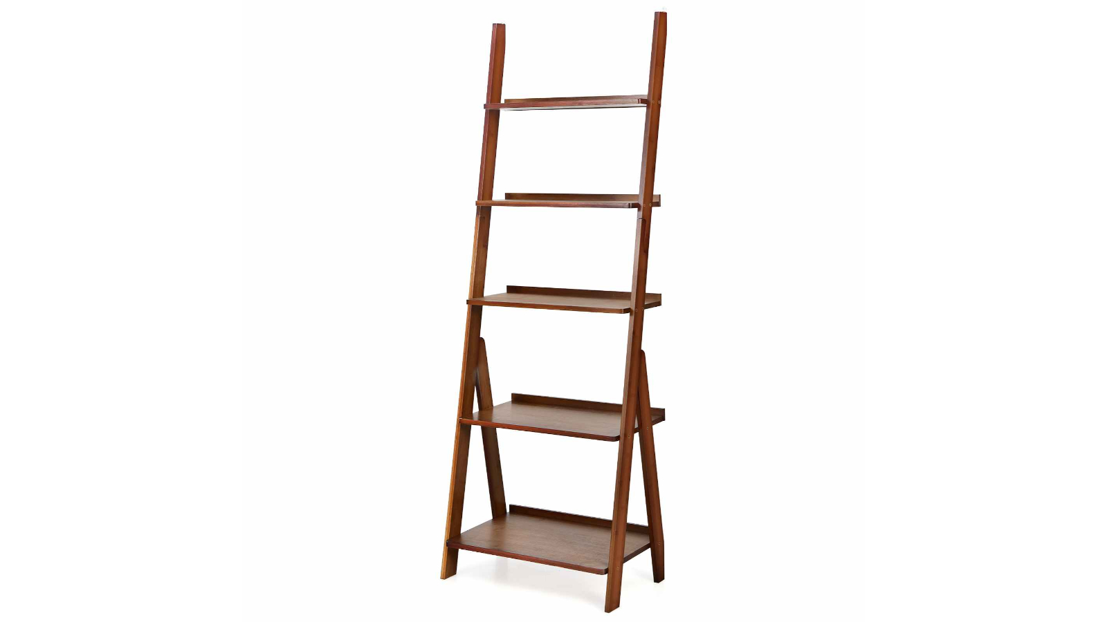 Costway 5-Tier Bamboo Ladder Bookshelf