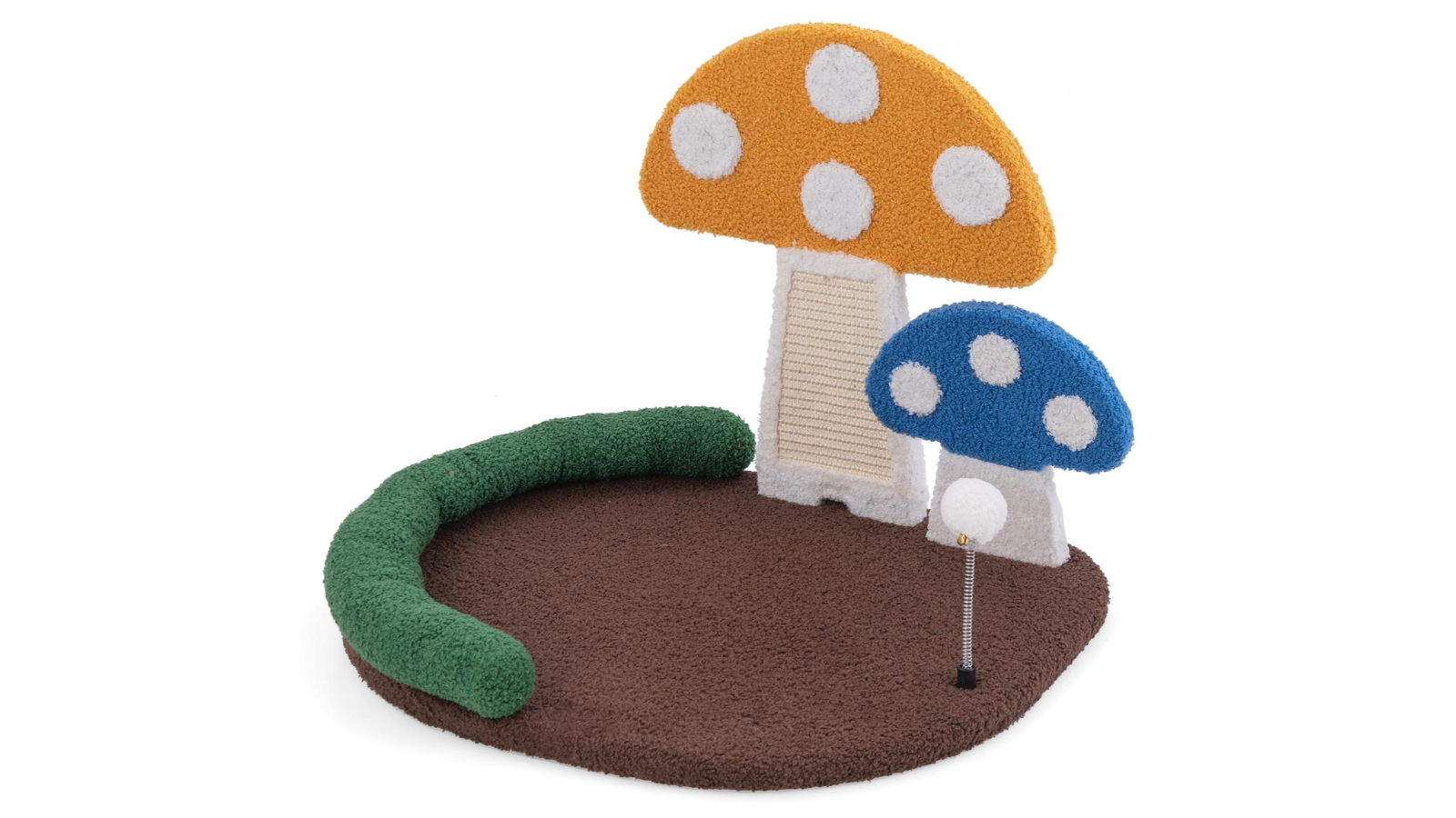 Costway Mushroom Cat Bed with Padded Headrest and Sisal Scratch Panel