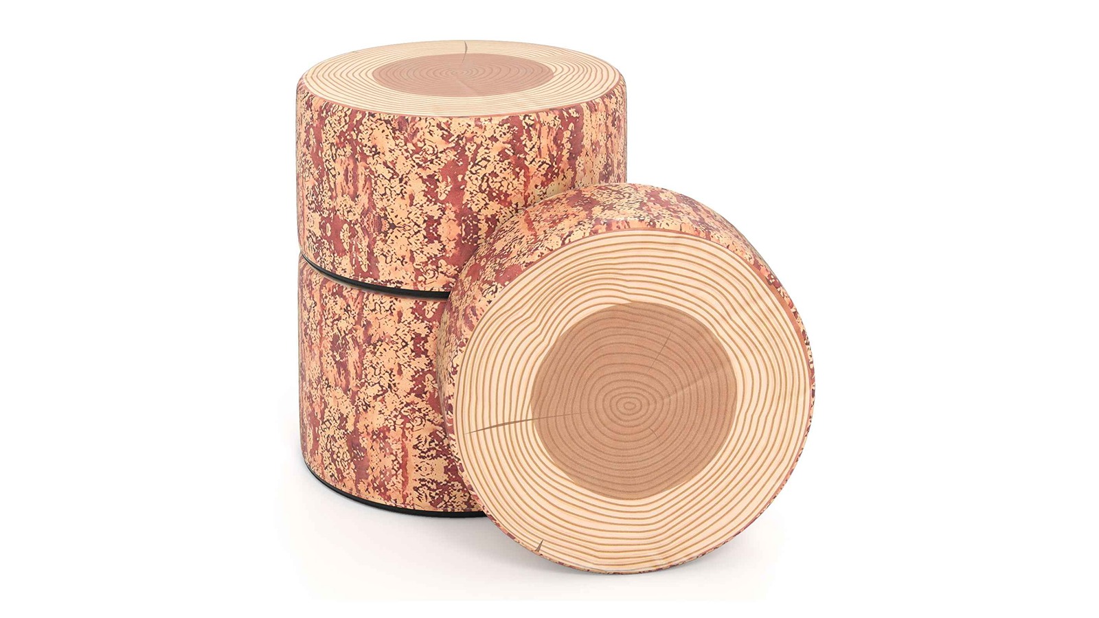 Costway 3-Piece PU Stump Stool Set