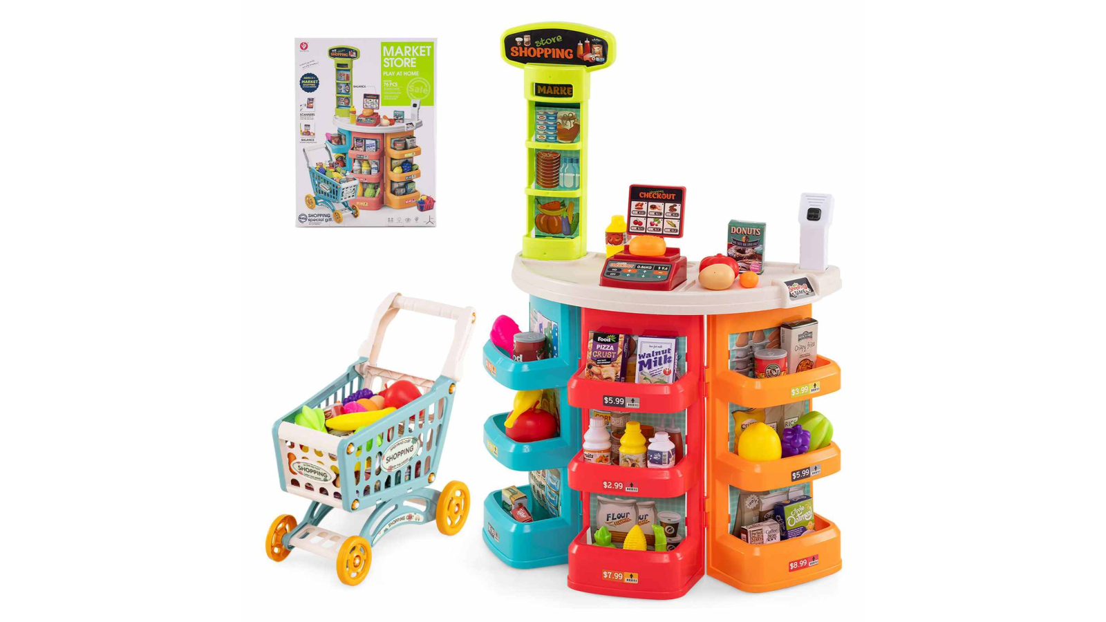 Costway 76 Piece Supermarket Playset - Blue