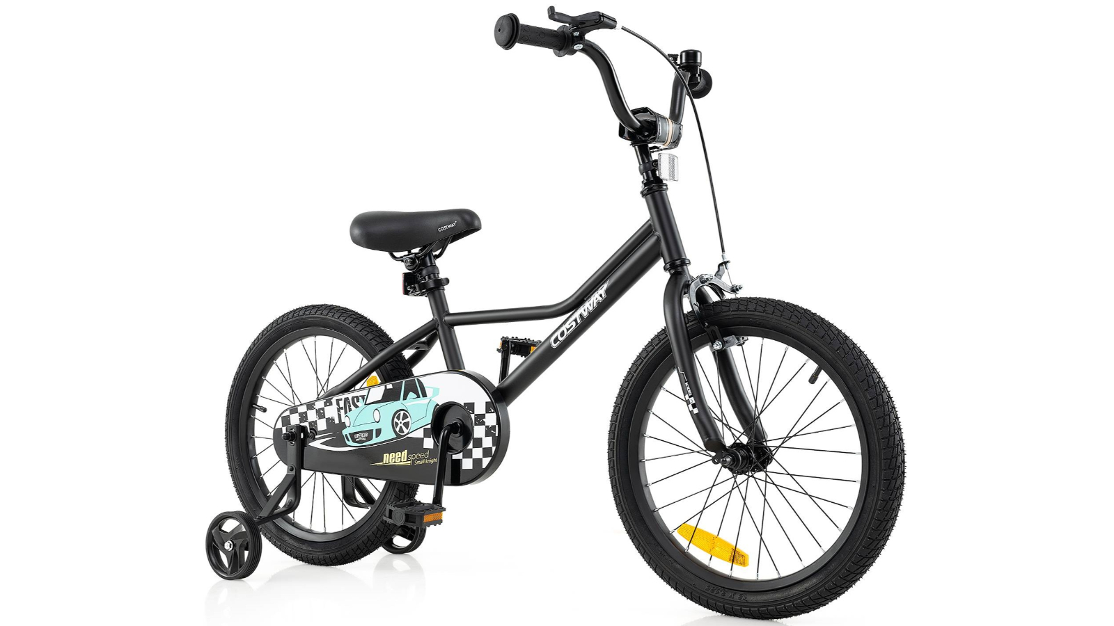 Costway 3-8year Boys/Girls Black Training Wheel - 45cm