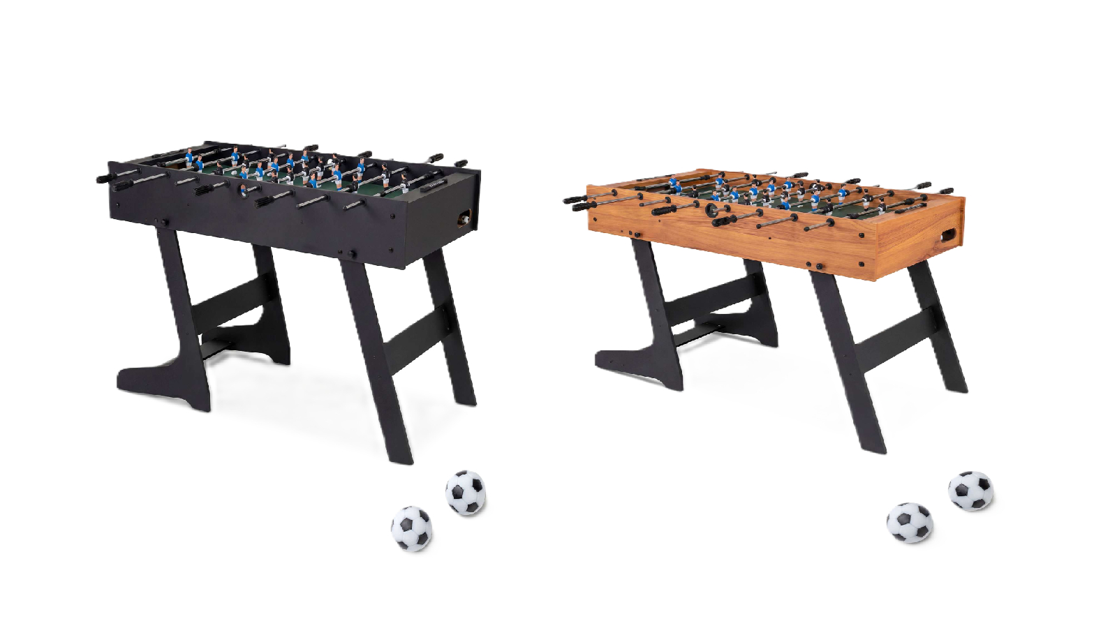 Costway 121cm Folding Foosball Table with 22-Player, 2 Ball and Slide Scorer