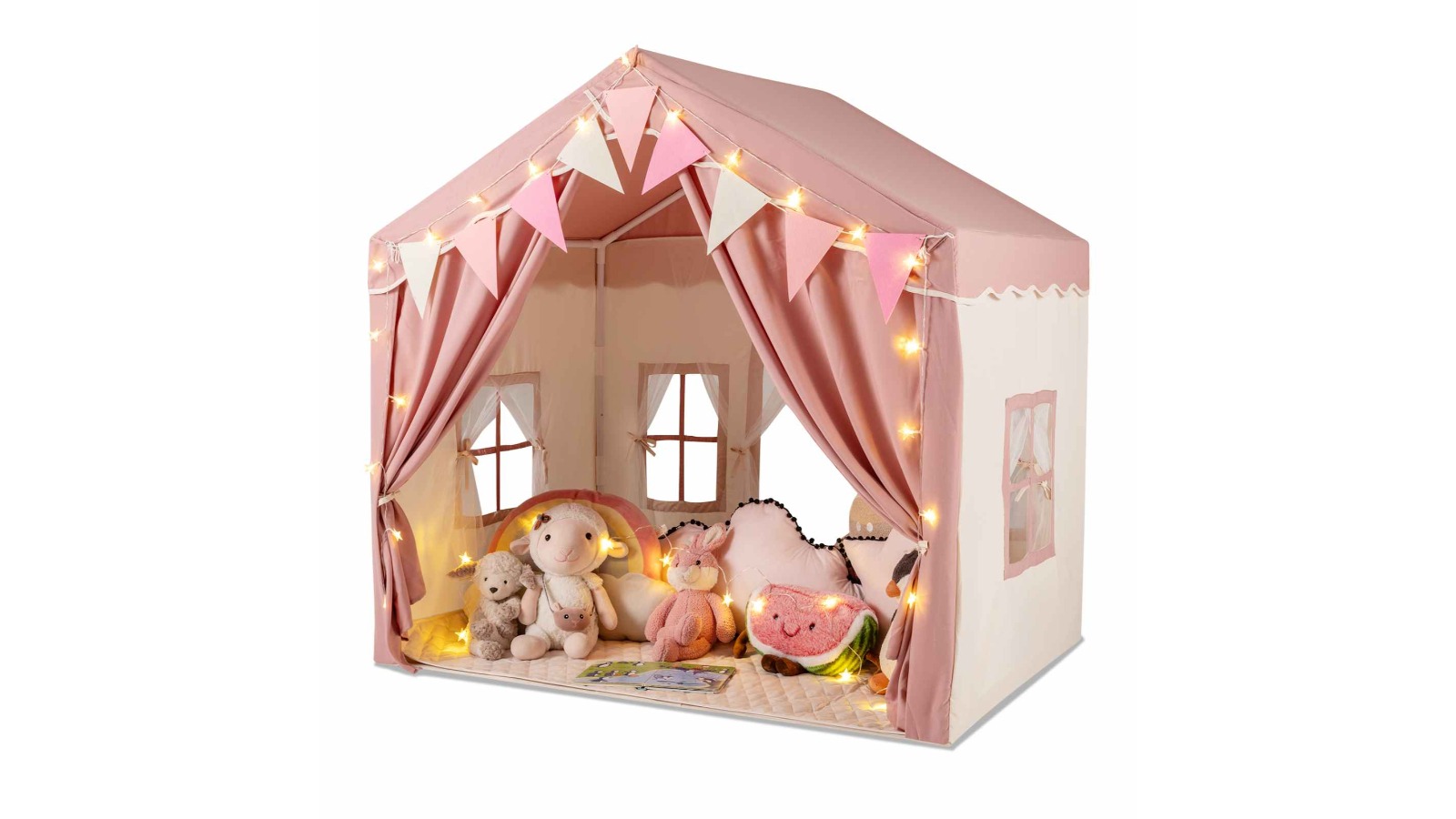 Costway Large Castle Teepee Playhouse - Pink