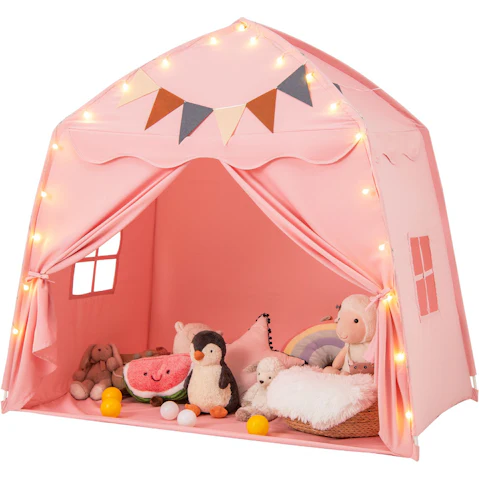 Costway Lighted Princess Castle Teepee Playhouse - Pink