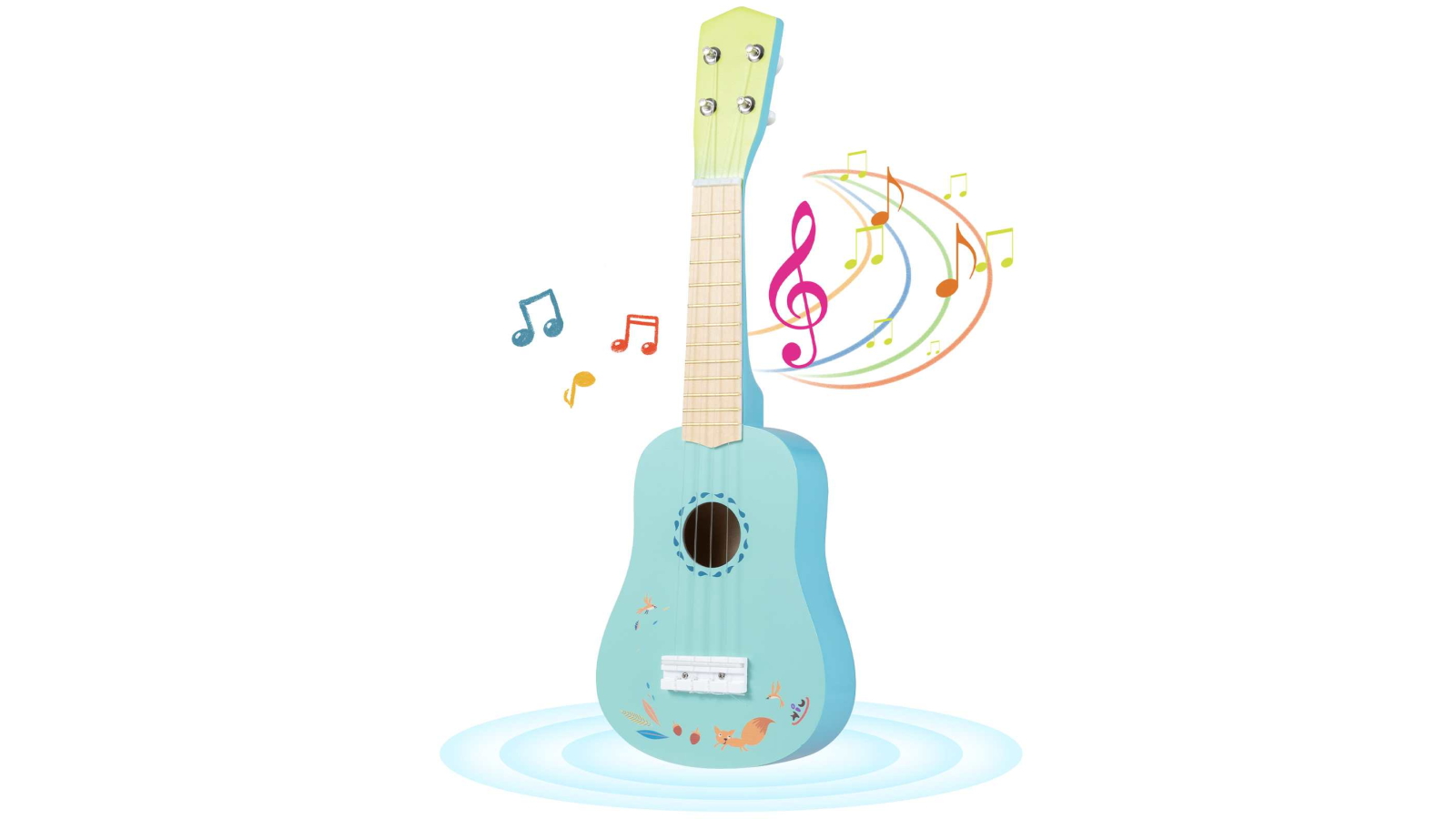 Costway Mini Ukulele Guitar Musical Toy with 4 Nylon Strings and Basswood Body - Blue