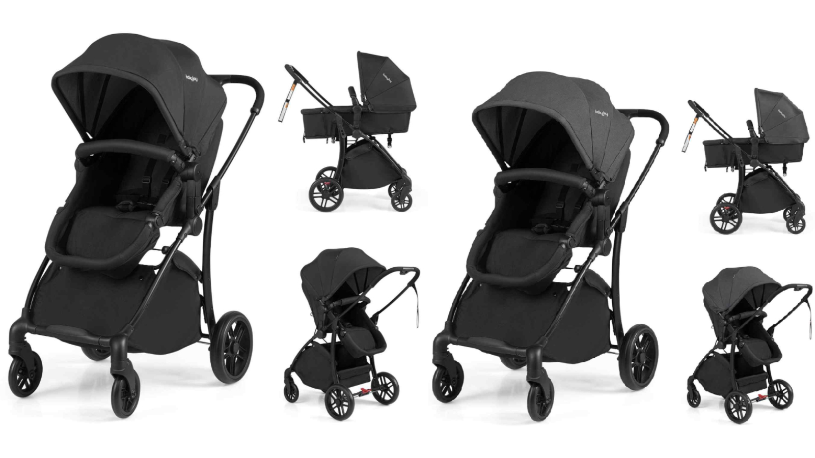 Costway 2-in-1 Convertible Travel Stroller Pram with Reversible Seat