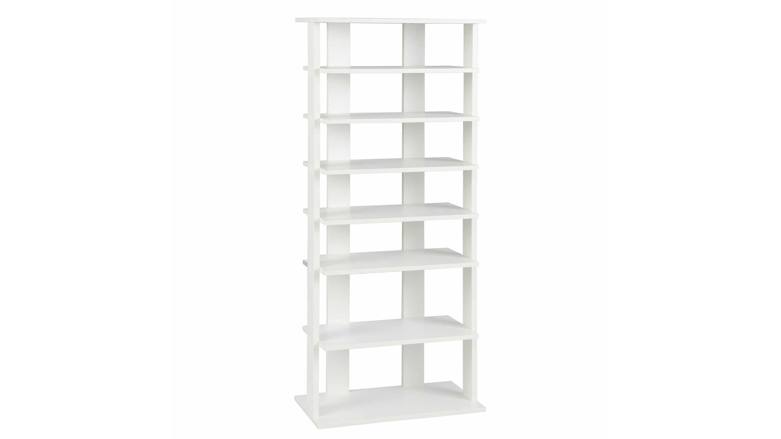 Costway 7-Tier Tall Patented Shoe Rack - White
