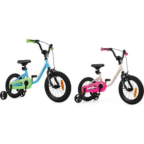 Costway Adjustable Kids Bike with Removable Training Wheel, Bell, Handbrake, Coaster Brake and Reflectors