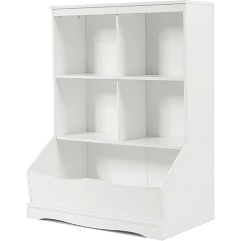 Costway 3-Tier White Kids Cube Storage Bookcase Shelf