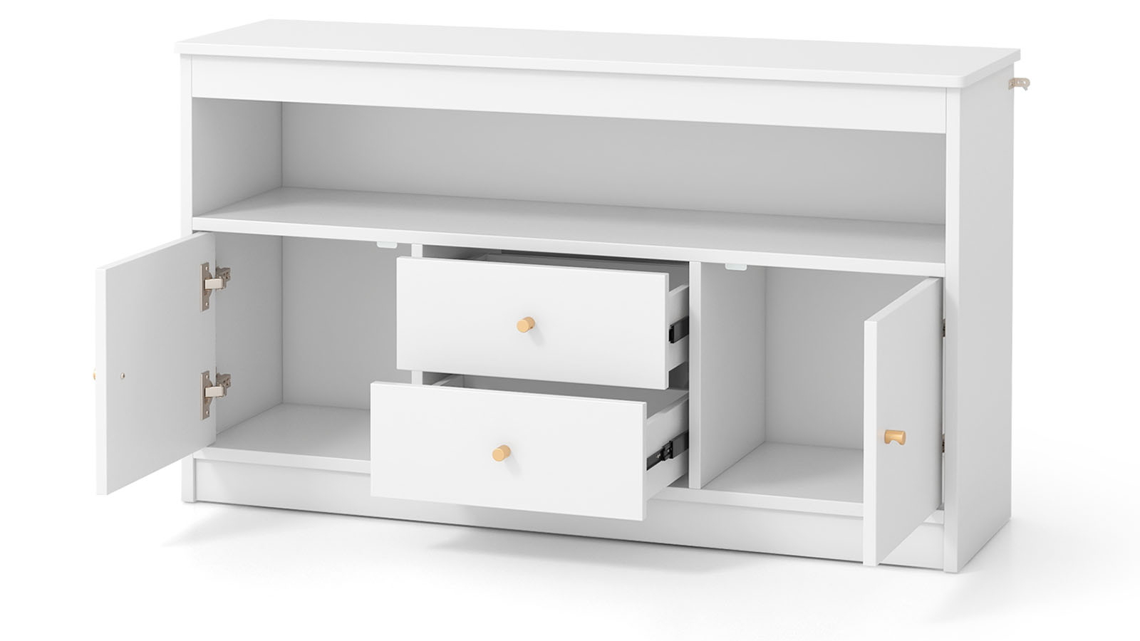 Costway White Toy Storage Organiser Bookshelf with Drawers And Display Box Cabinet