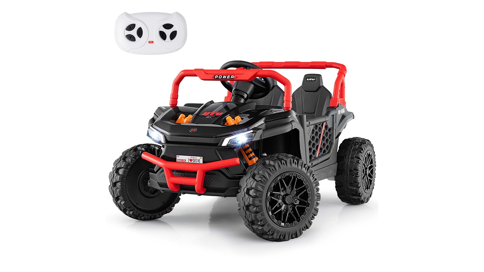 Costway 12V Electric UTV Remote Ride-on Toy Car with USB Wireless - Red